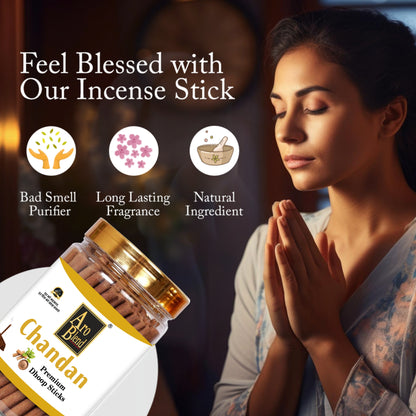 Aroblend Premium Golden Watch & Gulab, Mogra, Chandan Dry Dhoop Sticks | (100gms×3) 300 Gram Jar | Golden Luxury Watch Free