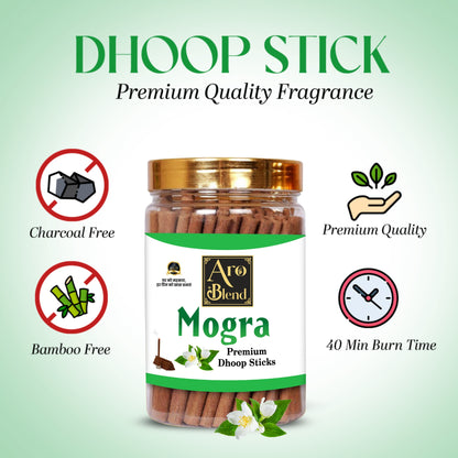 Aroblend Premium Gulab, Mogra, Chandan, Panchvati, Pineapple & Lavender Dry Dhoop Incense Sticks Combo Pack Of 6 Jar For Room Freshness, & Yoga Meditation