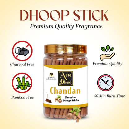 Aroblend Premium Golden Watch & Gulab, Mogra, Chandan Dry Dhoop Sticks | (100gms×3) 300 Gram Jar | Golden Luxury Watch Free