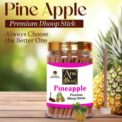 Aroblend Premium Gulab, Mogra, Chandan, Panchvati, Pineapple & Lavender Dry Dhoop Incense Sticks Combo Pack Of 6 Jar For Room Freshness, & Yoga Meditation