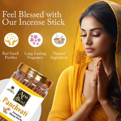Aroblend Premium Gulab, Mogra, Chandan, Panchvati, Pineapple & Lavender Dry Dhoop Incense Sticks Combo Pack Of 6 Jar For Room Freshness, & Yoga Meditation